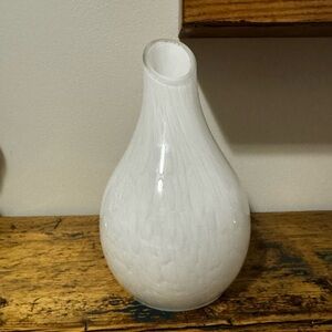 White Glass Teardrop Candle Cover - Elegant Home Accent